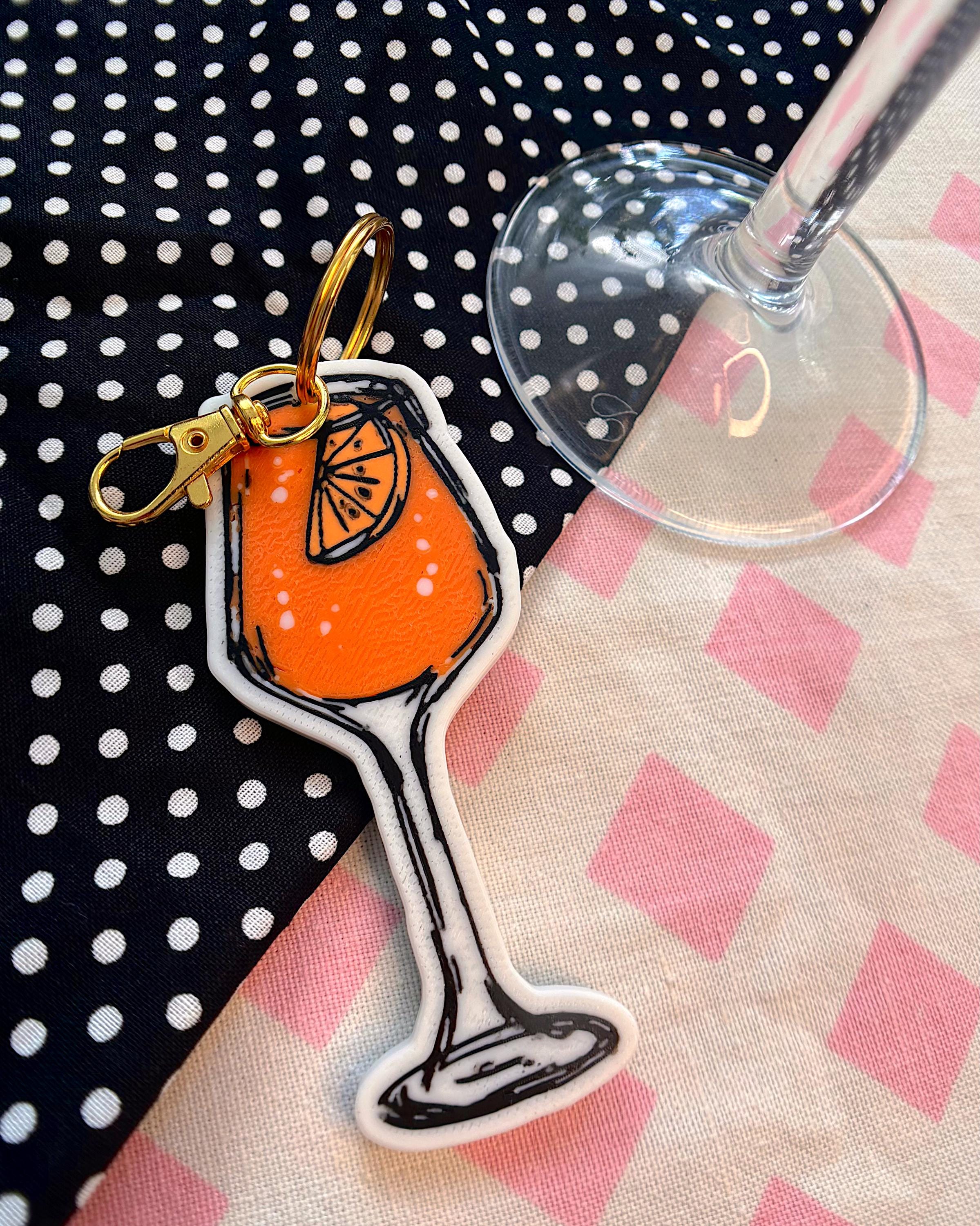 Aperol Spritz Bag Charm: Messy Girl Summer Keychain, Girls Night Out, Present for Friend
