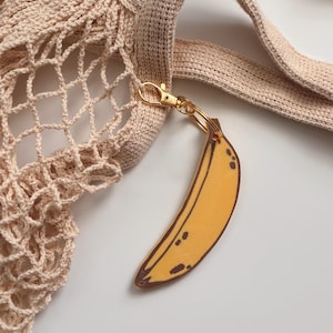 The Banana Bag Charm | Fun Keychain, Cute Charm, Unique Gift, Trendy Bag Decor, Key Ring Accessory, Banana Gift, Purse Accessory, Silly Gift