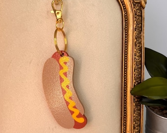Hotdog Bag Charm | I Love NYC Series | Artist Designed Accessory | Cute New York City Purse Charm, Fun City Food Gift for Urban Food Lovers