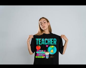 Teacher Life|Back to School T-shirt Design|PNG