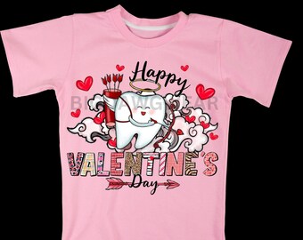Happy Valentine’s Day Tooth luftiges PNG-Dental Valentine Design