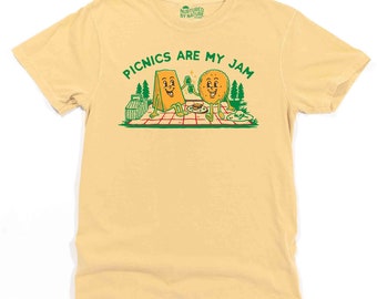 Picnics Are My Jam Graphic T-Shirt | Vintage Wash | Cute Retro Style | Nurtured by Nature Studio