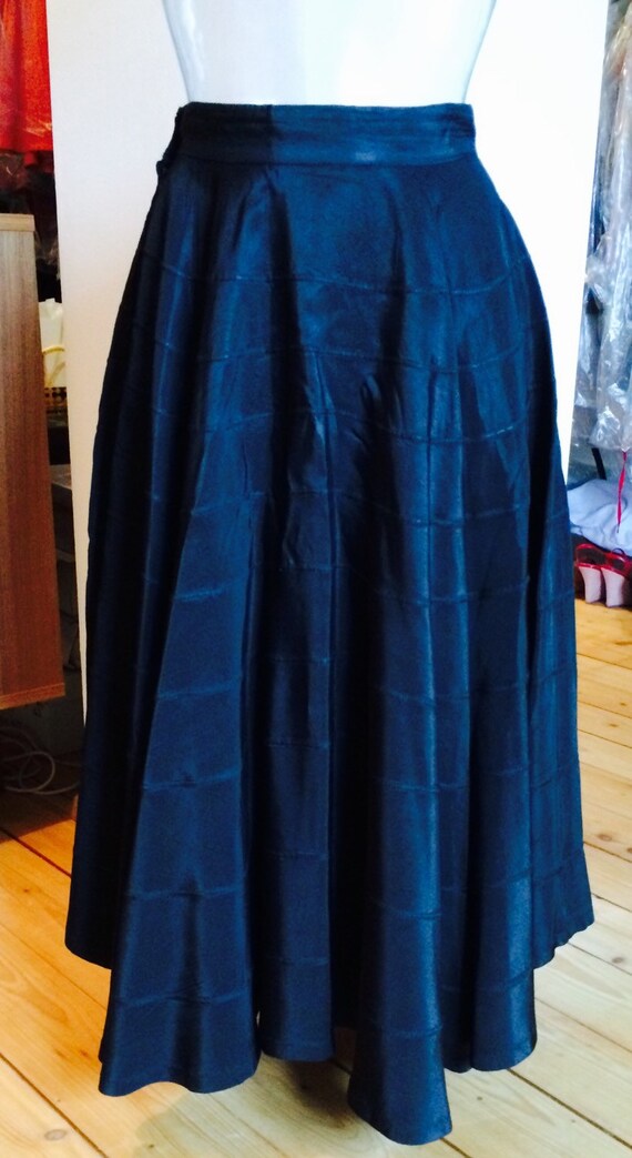 Beautiful Black Rayon circle skirt 1950