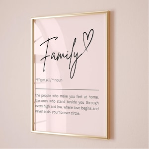 Family Definition Printable Wall Art: Modern Quote Print (Digital Download)
