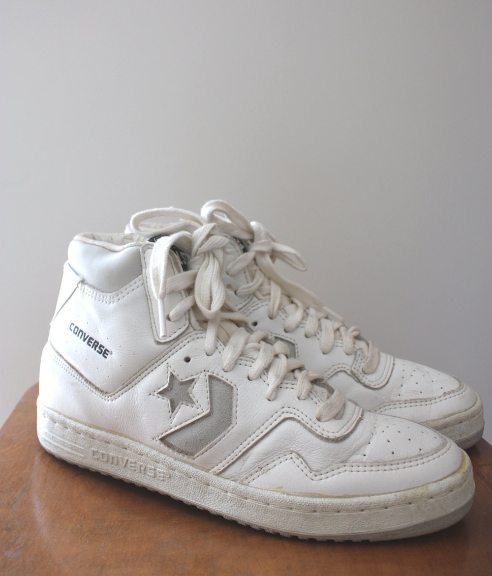 Vintage 80s Converse Star White Leather - Etsy