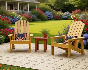 DIY Heavy Duty Adirondack Chair Plans with Back Leg and Footstool | PDF Download