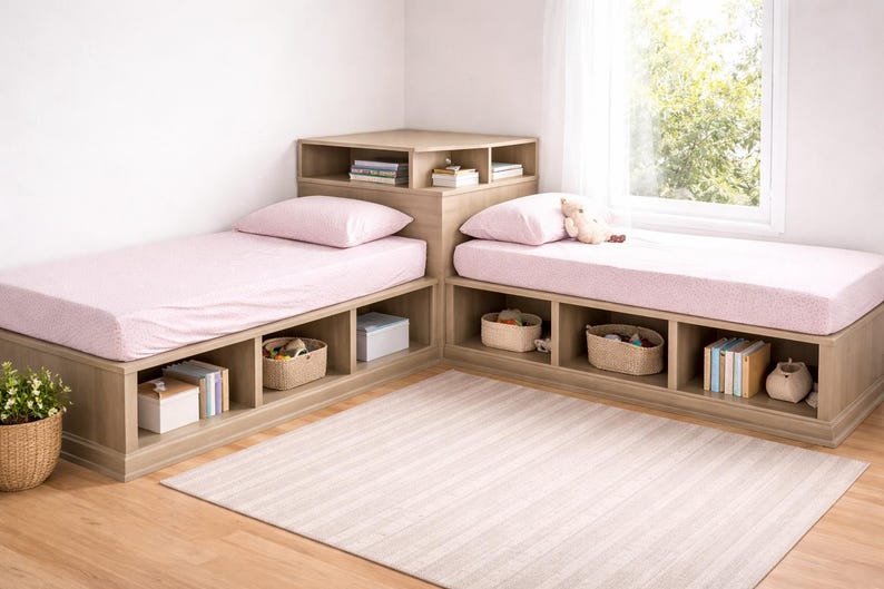 Twin Corner Bed Plans | DIY Kids Bed System PDF