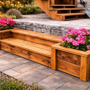 Outdoor Planter Bench Plan | DIY Garden Step Seating PDF - Etsy
