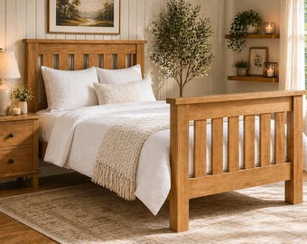 Plano para cama individual Mission / Estructura de cama de madera para armar (PDF)