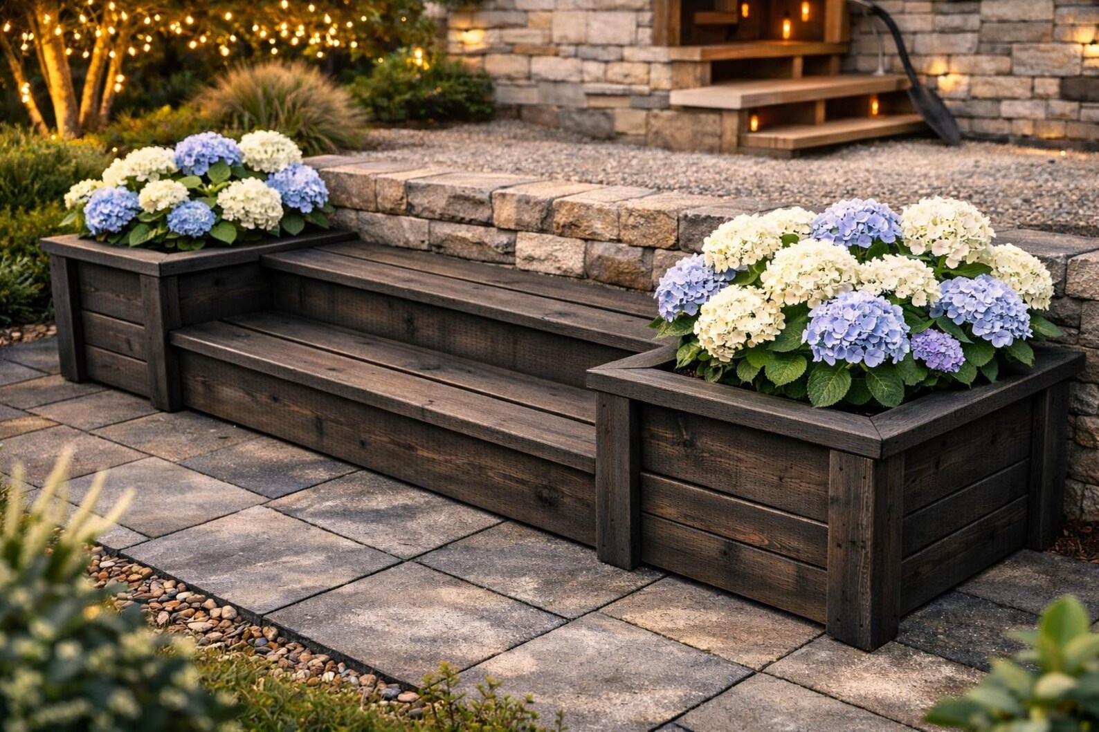 Outdoor Planter Bench Plan | DIY Garden Step Seating PDF - Etsy