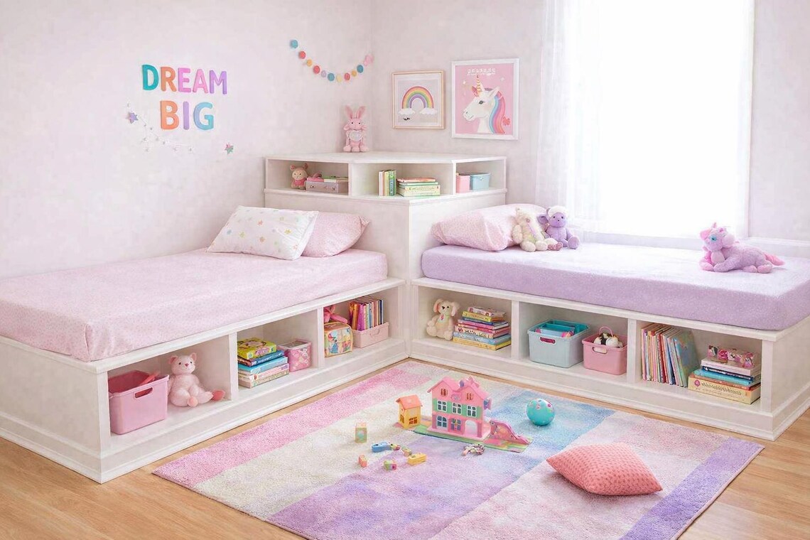 Twin Corner Bed Plans | DIY Kids Bed System PDF - Etsy