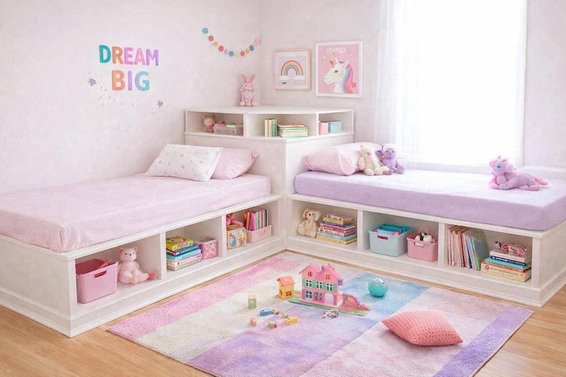 Twin Corner Bed Plans | DIY Kids Bed System PDF