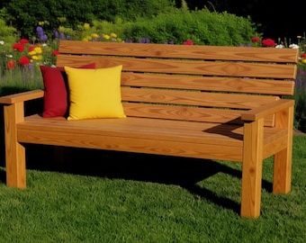 Outdoor Bench Woodworking Plans | DIY Backyard Seating with Backrest PDF