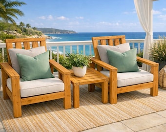 Outdoor Chair Frame Plan | DIY Cushion Fit Wood Chair PDF
