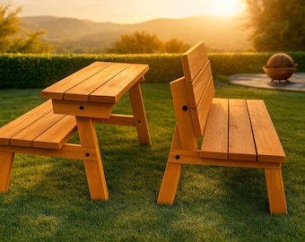 Convertible Picnic Table Plan | Bench to Table DIY PDF