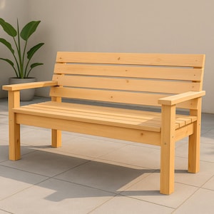 DIY 2x4 Wood Bench Plans: Easy Build PDF (Digital Download)