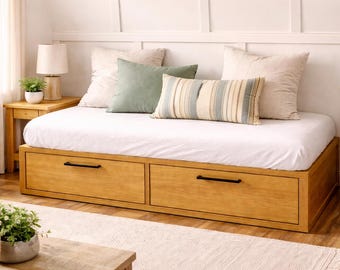 Plano de cama con cajones / Estructura de diván con almacenamiento y cajones para bricolaje (PDF)