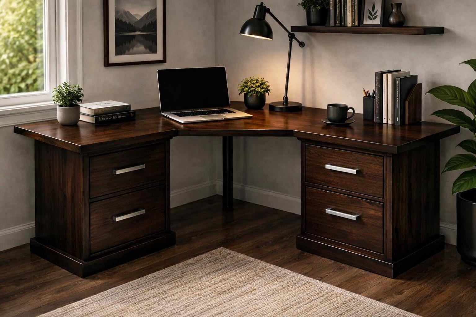 Corner Desk Plan | DIY Office L Shaped Workstation PDF - Etsy