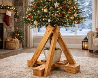 Heavy Duty Christmas Tree Stand Plans | Wooden Holiday Base PDF