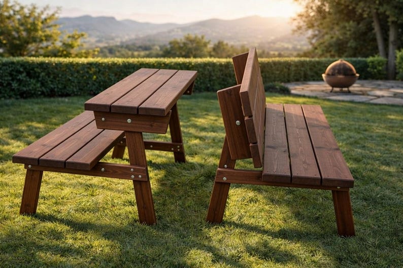 Convertible Picnic Table Plan | Bench to Table DIY PDF - Etsy