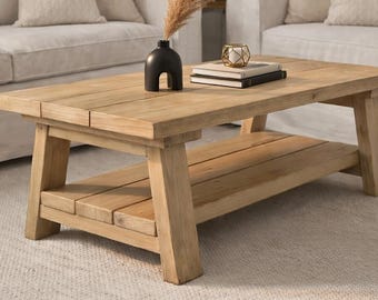 Homestead Coffee Table Plans | Rustic Farmhouse DIY Woodworking | PDF Download