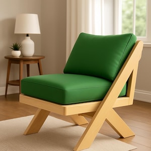 Modern Angled Lounge Chair Woodworking Plan: DIY Minimalist Design (Digital Download)