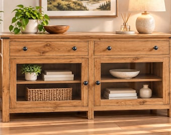 Benchmark Media Console Plans | DIY TV Stand Woodworking Plan | Entertainment Center PDF