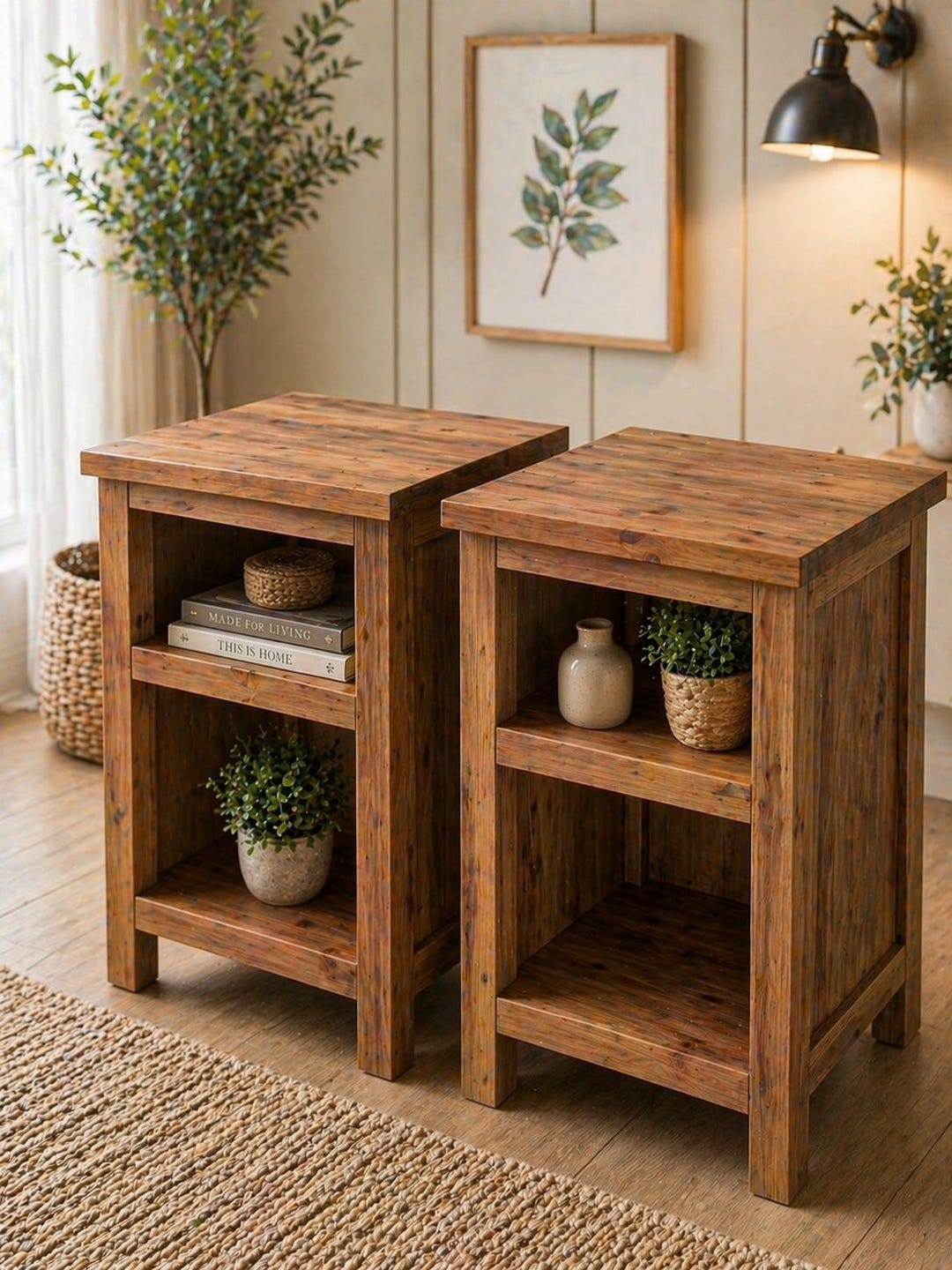Bedside Table Plan With Shelves | DIY Wood Nightstand PDF - Etsy