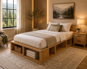 Twin Storage Captain Bed Plans | Platform Bedroom Furniture PDF