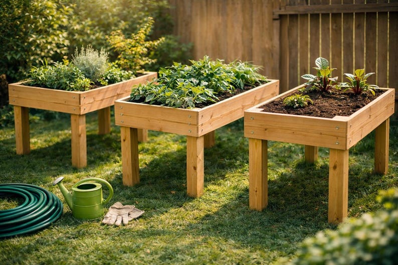Simple Raised Garden Boxes Plan – DIY Wooden Planter PDF - Etsy