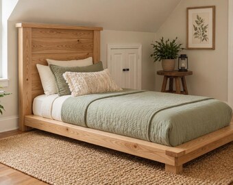 Twin Platform Bed Plan | DIY Modern Wood Frame PDF