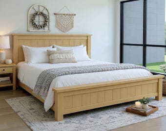 DIY King Farmhouse Bed Plans | Standard King Size Woodworking PDF Download