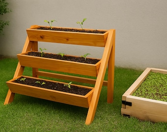 3-Tier Vertical Garden Plan: DIY Raised Planter Box (PDF Download)