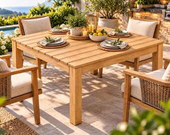 Modern Square Outdoor Dining Table Plan | DIY Wood Patio Table PDF