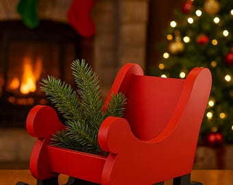 Patrón de trineo de madera (PDF) / Planos de carpintería navideña, decoración navideña, descarga digital (PDF)