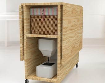 Folding Sewing Table Plan | Space Saving Craft Desk PDF