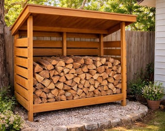 Planos de cobertizos pequeños para leña / Cobertizo de almacenamiento de leña para exteriores (PDF)