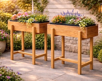 Small Raised Planter Stand Plans | DIY Wooden Plant Stand PDF