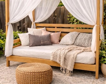 Outdoor Daybed with Canopy Plan | DIY Patio Lounge Bed PDF Download