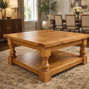 Planos de mesa de centro Corona Square / Muebles rústicos para sala de estar (PDF)