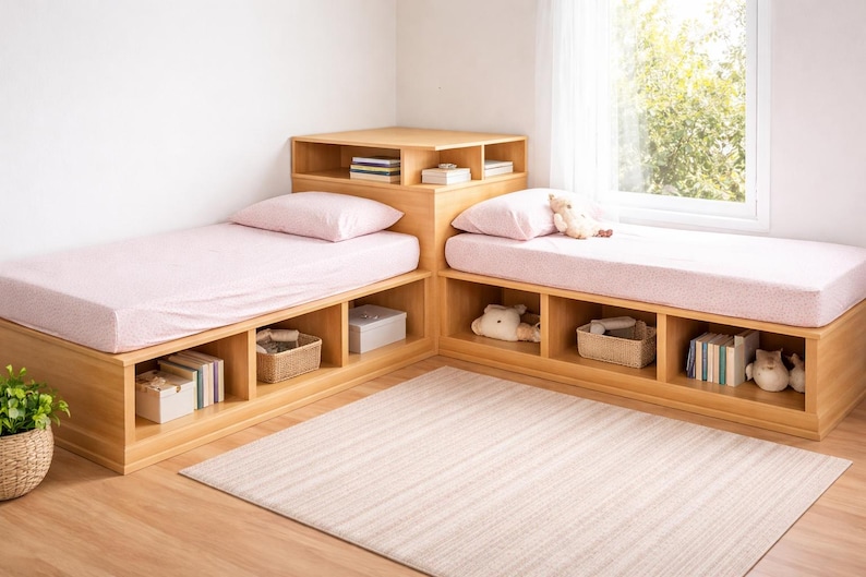 Twin Corner Bed Plans | DIY Kids Bed System PDF