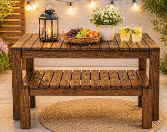 Outdoor Dining Bench Plan | DIY Wooden Patio Seating PDF