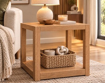 DIY Parsons Square End Table Nightstand Plans Using 1x10s and 2x2s | Woodworking PDF