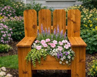 Fence Picket Bench Planter Plan | DIY Garden Bench with Planters (PDF Download)