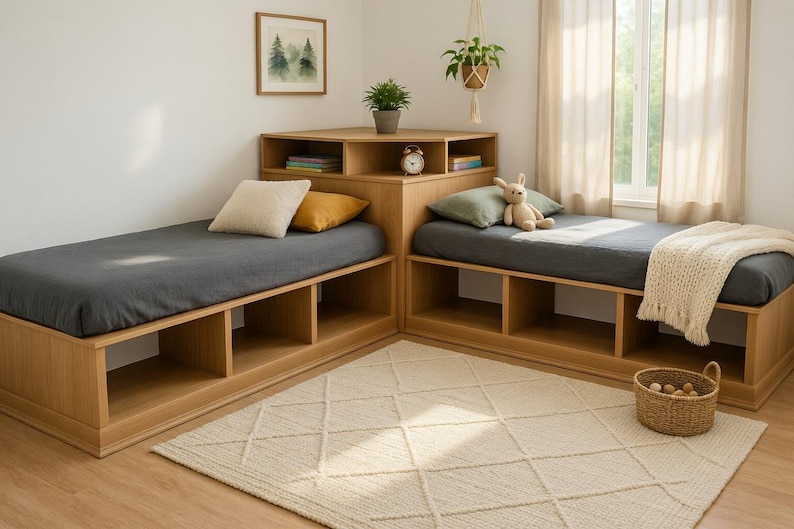 Twin Corner Bed Plans | DIY Kids Bed System PDF