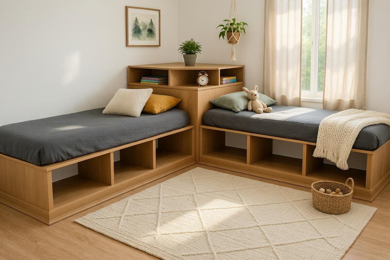Twin Corner Bed Plans | DIY Kids Bed System PDF - Etsy