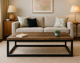 Planos de mesa de centro rectangular con marco de caja / Carpintería moderna DIY (PDF)