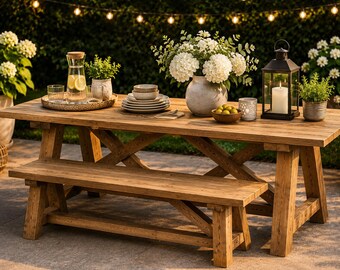 2x4 Truss Farm Table Plan | DIY Rustic Dining Table PDF