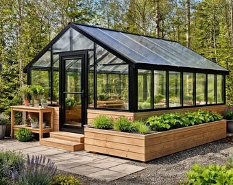 Planos de invernadero de 12 x 16 pulgadas (DIY) / Acristalamiento de doble pared, Estructura de jardín (Plano en PDF)