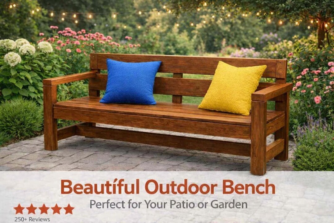 Modern Park Bench Plan | DIY Outdoor Garden Bench PDF - Etsy